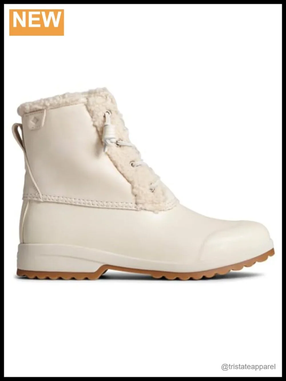 Sperry Women's Waterproof Ankle Snow Boots with Faux Fur Trim Fleece Lined